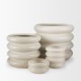 70981 - Twyla Short Cream Glazed Floor Vase
