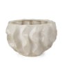 70983 - Vahn Sculptural Cream Glazed Decorative Ceramic Bowl