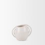 70984 - Urvi Short Off White Speckled Asymmetrical Ceramic Vase