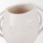70984 - Urvi Short Off White Speckled Asymmetrical Ceramic Vase