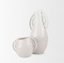 70985 - Urvi Tall Off White Speckled Asymmetrical Ceramic Vase