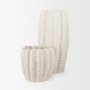 70988 - Velia Tall Seashell Sculptural Cream Glazed Ceramic Vase