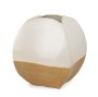 70990 - Vania Short Off White w/ Tan Textured Ceramic Vase