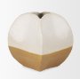 70990 - Vania Short Off White w/ Tan Textured Ceramic Vase