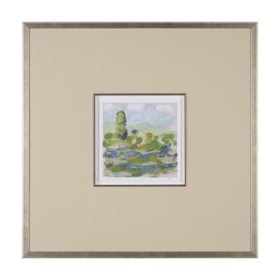 15430 - Vibrant View III by Mercana Studio a Hand Embelished Textured Framed Art Print Matted under Glass