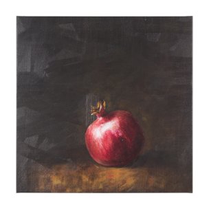Lonely Pomegranate by Mercana Studio a Hand Embellished Textured Canvas