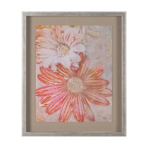 Subtle Florals I by Mercana Studio a Hand Embelished Textured Framed Art Print Matted under Glass