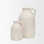 70992 - Tyrus Large Textured Matte White w/ Speckling Ceramic Vase