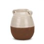 70993 - Tryna Small Beige w/ Matte Brown Ceramic Vase