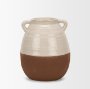 70993 - Tryna Small Beige w/ Matte Brown Ceramic Vase