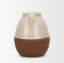 70993 - Tryna Small Beige w/ Matte Brown Ceramic Vase