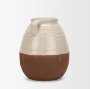 70993 - Tryna Small Beige w/ Matte Brown Ceramic Vase