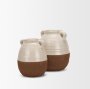 70993 - Tryna Small Beige w/ Matte Brown Ceramic Vase