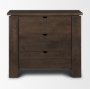 71009 - Wallen Solid Dark Brown Wood 3 Drawer Accent Cabinet