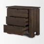 71009 - Wallen Solid Dark Brown Wood 3 Drawer Accent Cabinet