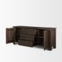 71010 - Wallen 2 Door Solid Dark Brown Wood w/ 3 Drawers Sideboard