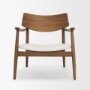 71015 - Haggen Medium Brown Oak Wood w/ Cream Fabric Accent Chair
