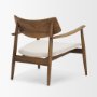 71015 - Haggen Medium Brown Oak Wood w/ Cream Fabric Accent Chair