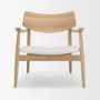 71016 - Haggen Light Brown Oak Wood w/ Cream Fabric Accent Chair