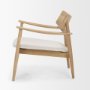 71016 - Haggen Light Brown Oak Wood w/ Cream Fabric Accent Chair