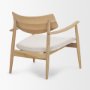 71016 - Haggen Light Brown Oak Wood w/ Cream Fabric Accent Chair