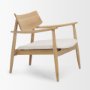 71016 - Haggen Light Brown Oak Wood w/ Cream Fabric Accent Chair