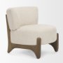 71017 - Vyra Dark Brown Wood w/ Cream Fabric Accent Chair