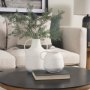 70960 - Treva Tall White w/ Black Speckles Metal Vase