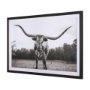15456 - Longhorn Last Call BW by Nathan Larson Hand Embelished Textured Framed Photo Art Print Matted under 
