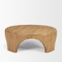 70867 - Shima Round Light Brown Wood W/Arched Legs Coffee Table