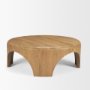 70867 - Shima Round Light Brown Wood W/Arched Legs Coffee Table