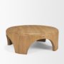 70867 - Shima Round Light Brown Wood W/Arched Legs Coffee Table