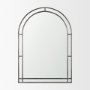70906 - Tiffany Brushed Black Metal Double Frame Arched Mirror
