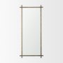 70912 - Tori Textured Gold Metal Cross Frame Wall Mirror