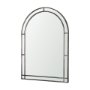70906 - Tiffany Brushed Black Metal Double Frame Arched Mirror