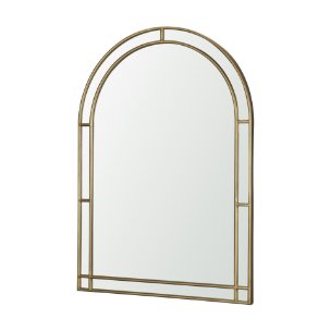 Tiffany Brushed Gold Double Frame Metal Arched Mirror