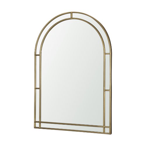 70907 - Tiffany Brushed Gold Double Frame Metal Arched Mirror