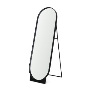 Tillie Oblong Matte Black Metal Standing Floor Mirror