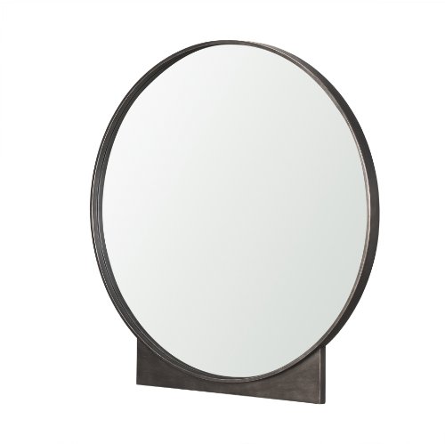 70909 - Tillie Round Gunmetal w/ Textured Metal Frame Wall Mirror