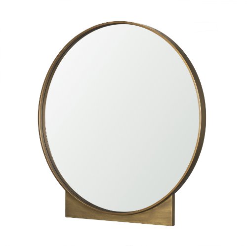 70910 - Tillie Round Brushed Gold Metal Frame Wall Mirror