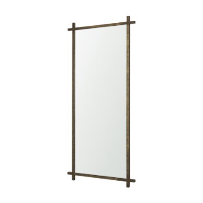 70912 - Tori Textured Gold Metal Cross Frame Wall Mirror