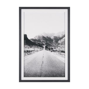 Road to Old West BW by Nathan Larson a Hand Embellished Framed Photo Art Print Matted under Glass