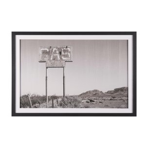 Southwest Gas Station by Nathan Larson a Hand Embellished Framed Photo Art Print Matted under Glass