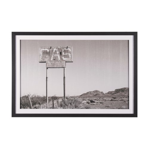 15463 - Southwest Gas Station by Nathan Larson a Hand Embellished Framed Photo Art Print Matted under Glass