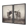 15470 - Texas Longhorns (Set of 2) by Debra Van Swearingen a Hand Embellished Framed Art Photograph Print