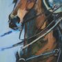 15488 - Round Up II Cowboy and Horse by Mercana Studio Hand Embellished Framed Art Print Matted under Glass