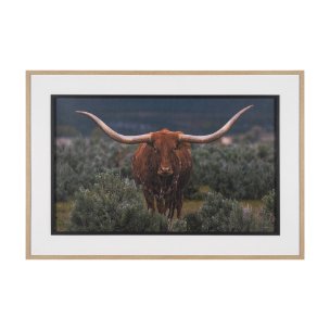 Longhorn 5 by Gary Blatter a Hand Embellished Framed Photo Art Print Matted under Glass