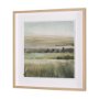 15516 - Rolling Fields II Hand Embellished Brown Framed Watercolor Art Print on Paper Mounted with Backing