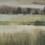 15516 - Rolling Fields II Hand Embellished Brown Framed Watercolor Art Print on Paper Mounted with Backing