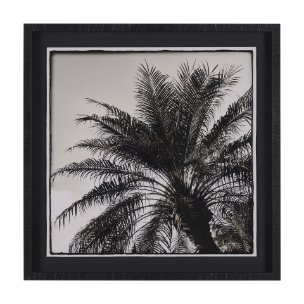 Palm Tree Sepia I by Debra Van Swearingen a Hand Embellished Framed Photo Art Print Matted under Gla